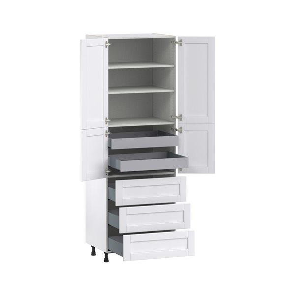 Hugo&Borg Rosemont 30 x 89.5 x 24.88 Glacier White Door And Drawer Pantry Semi-Custom Cabinet