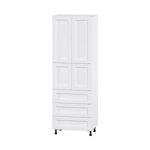 Hugo&Borg Rosemont 30 x 89.5 x 24.88 Glacier White Door And Drawer Pantry Semi-Custom Cabinet