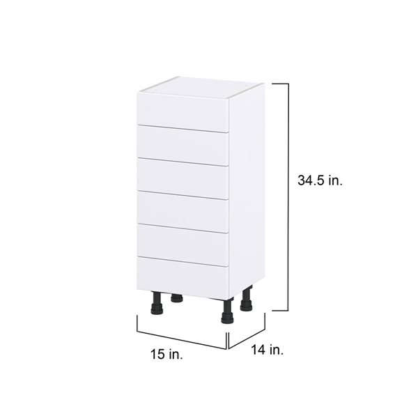 Hugo&Borg Rosemont 15 x 34.5 x 14.88 Glacier White Drawer Base Semi-Custom Cabinet