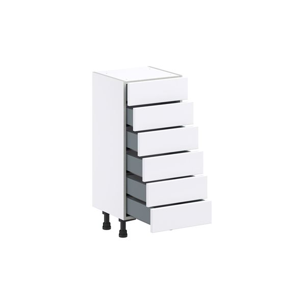 Hugo&Borg Rosemont 15 x 34.5 x 14.88 Glacier White Drawer Base Semi-Custom Cabinet