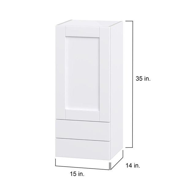 Hugo&Borg Rosemont 15 x 35 x 14.88 Glacier White Door And Drawer Wall Semi-Custom Cabinet