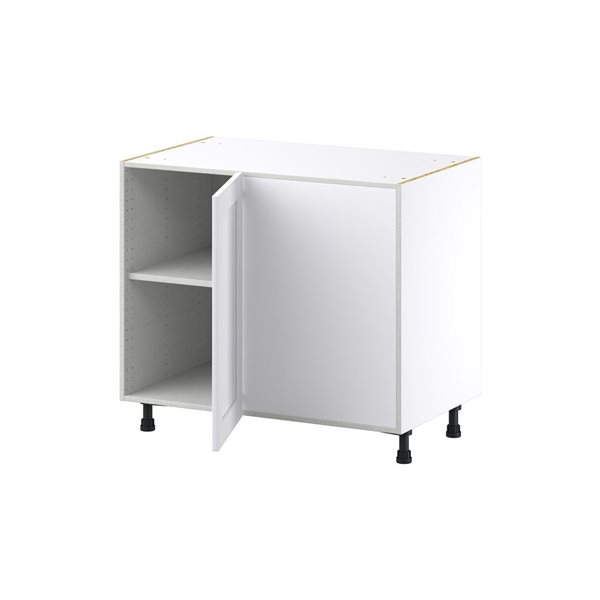 Hugo&Borg Rosemont 39 x 34.5 x 24.88 Glacier White Blind Corner Base Semi-Custom Cabinet