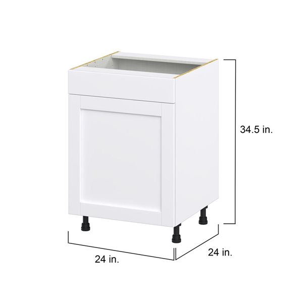 Hugo&Borg Rosemont 24 x 34.5 x 24.88 Glacier White Sink Base Semi-Custom Cabinet