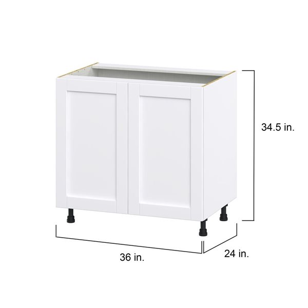 Hugo&Borg Rosemont 36 x 34.5 x 24.88 Glacier White Sink Base Semi-Custom Cabinet