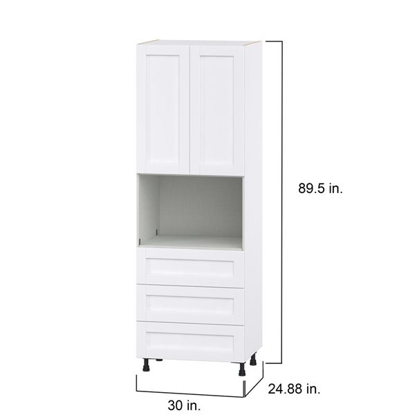 Hugo&Borg Rosemont 30 x 89.5 x 24.88 Glacier White Door And Drawer Pantry Semi-Custom Cabinet