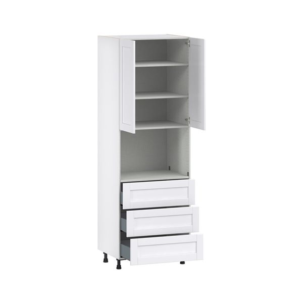 Hugo&Borg Rosemont 30 x 89.5 x 24.88 Glacier White Door And Drawer Pantry Semi-Custom Cabinet