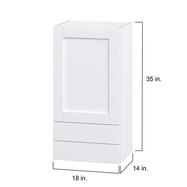 Hugo&Borg Rosemont 18 x 35 x 14.88 Glacier White Door And Drawer Wall Semi-Custom Cabinet