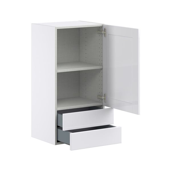 Hugo&Borg Rosemont 18 x 35 x 14.88 Glacier White Door And Drawer Wall Semi-Custom Cabinet