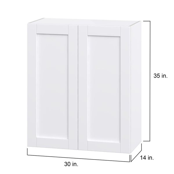 Hugo&Borg Rosemont 30 x 35 x 14.88 Glacier White Door Wall Semi-Custom Cabinet