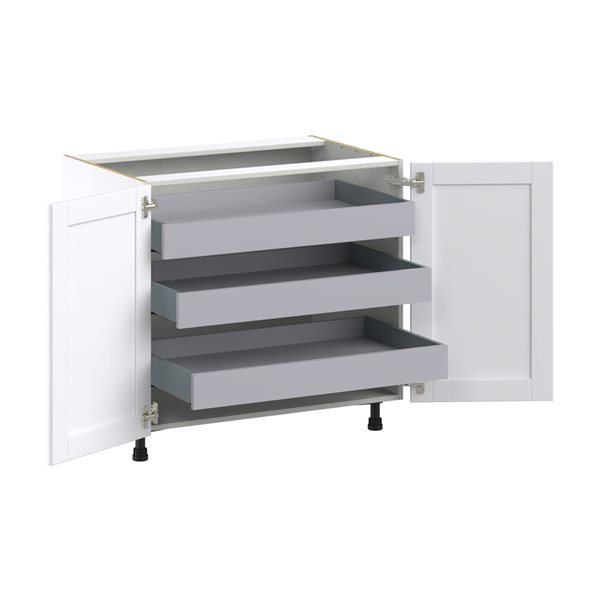 Hugo&Borg Rosemont 36 x 34.5 x 24.88 Glacier White Door And Drawer Base Semi-Custom Cabinet