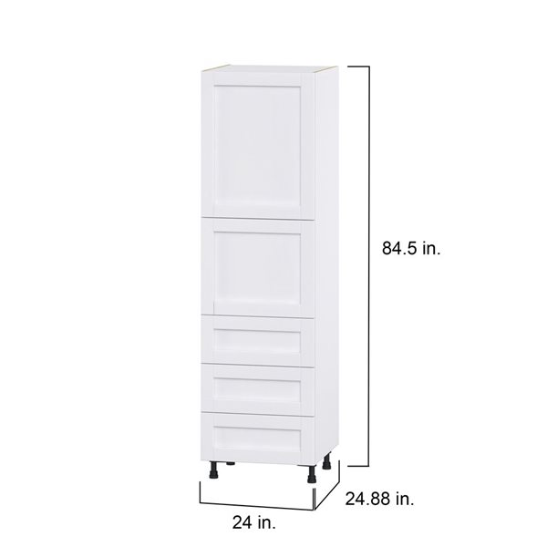 Hugo&Borg Rosemont 24 x 84.5 x 24.88 Glacier White Door And Drawer Pantry Semi-Custom Cabinet