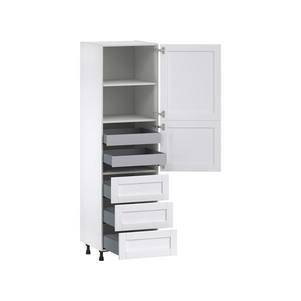 Hugo&Borg Rosemont 24 x 84.5 x 24.88 Glacier White Door And Drawer Pantry Semi-Custom Cabinet