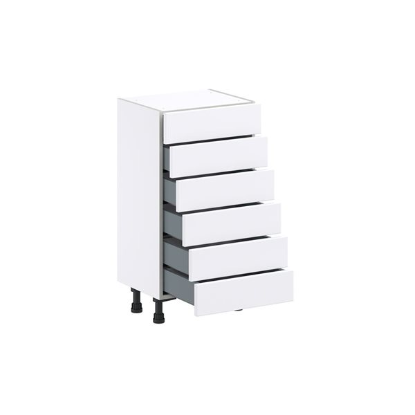 Hugo&Borg Rosemont 18 x 34.5 x 14.88 Glacier White Drawer Base Semi-Custom Cabinet