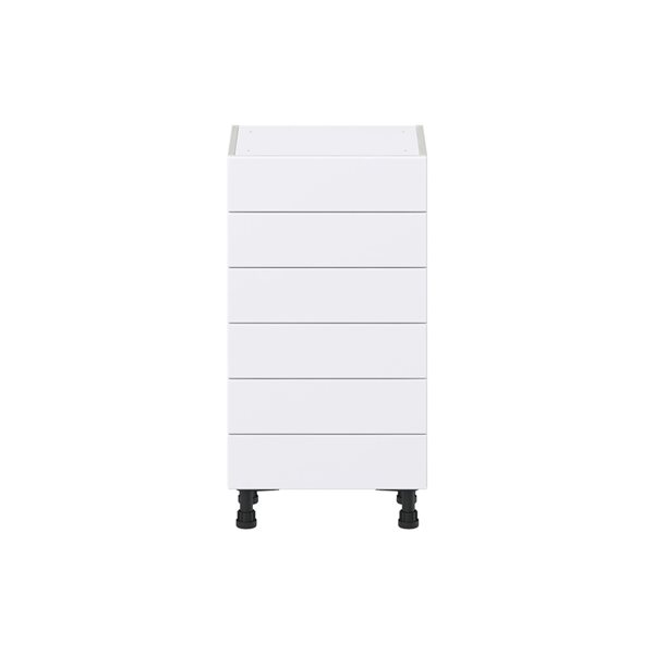 Hugo&Borg Rosemont 18 x 34.5 x 14.88 Glacier White Drawer Base Semi-Custom Cabinet