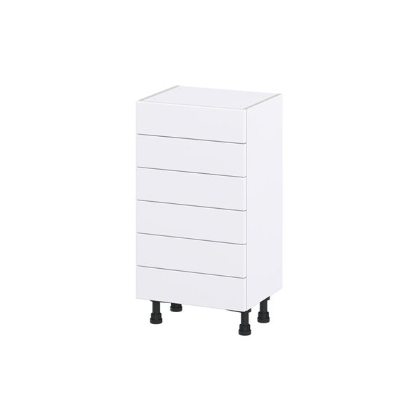 Hugo&Borg Rosemont 18 x 34.5 x 14.88 Glacier White Drawer Base Semi-Custom Cabinet