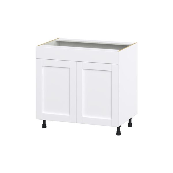 Hugo&Borg Rosemont 36 x 34.5 x 24.88 Glacier White Door Base Semi-Custom Cabinet