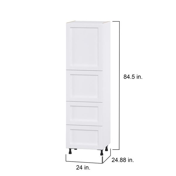 Hugo&Borg Rosemont 24 x 84.5 x 24.88 Glacier White Door And Drawer Pantry Semi-Custom Cabinet