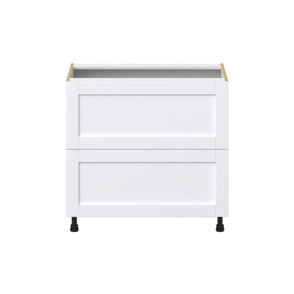 Hugo&Borg Rosemont 36 x 34.5 x 24.88 Glacier White Drawer Base Semi-Custom Cabinet