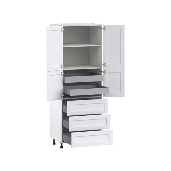 Hugo&Borg Rosemont 30 x 84.5 x 24.88 Glacier White Door And Drawer Pantry Semi-Custom Cabinet