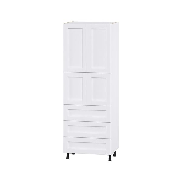 Hugo&Borg Rosemont 30 x 84.5 x 24.88 Glacier White Door And Drawer Pantry Semi-Custom Cabinet