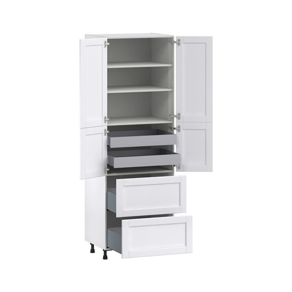 Hugo&Borg Rosemont 30 x 89.5 x 24.88 Glacier White Door And Drawer Pantry Semi-Custom Cabinet