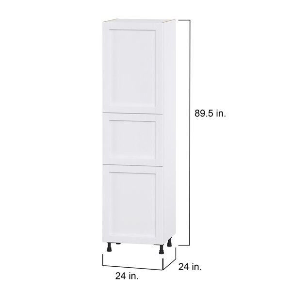 Hugo&Borg Rosemont 24 x 89.5 x 24.88 Glacier White Door Pantry Semi-Custom Cabinet