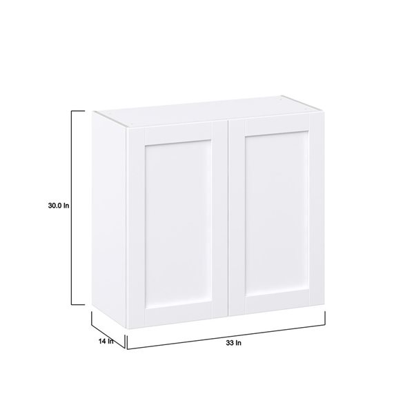 Hugo&Borg Rosemont 33 x 30 x 14.88 Glacier White Door Wall Semi-Custom Cabinet