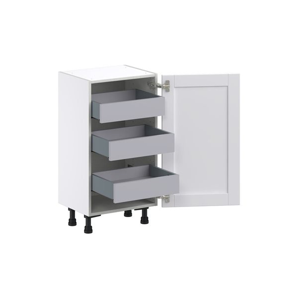 Hugo&Borg Rosemont 18 x 34.5 x 14.88 Glacier White Door And Drawer Base Semi-Custom Cabinet