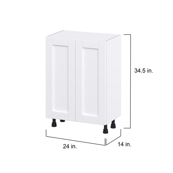 Hugo&Borg Rosemont 24 x 34.5 x 14.88 Glacier White Door And Drawer Base Semi-Custom Cabinet