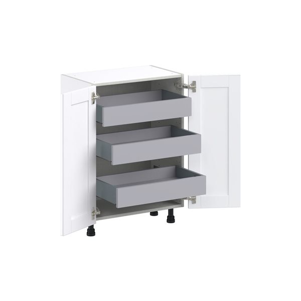 Hugo&Borg Rosemont 24 x 34.5 x 14.88 Glacier White Door And Drawer Base Semi-Custom Cabinet