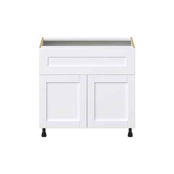 Hugo&Borg Rosemont 36 x 34.5 x 24.88 Glacier White Door And Drawer Base Semi-Custom Cabinet