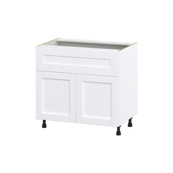 Hugo&Borg Rosemont 36 x 34.5 x 24.88 Glacier White Door And Drawer Base Semi-Custom Cabinet