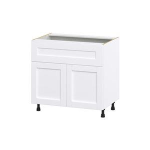 Hugo&Borg Rosemont 36 x 34.5 x 24.88 Glacier White Door And Drawer Base Semi-Custom Cabinet