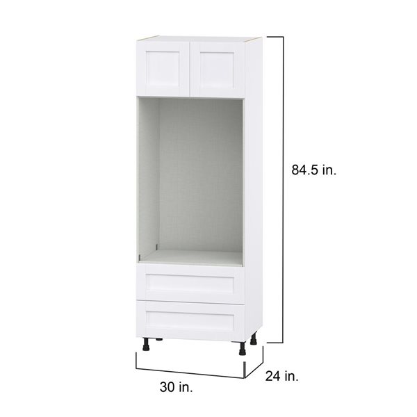 Hugo&Borg Rosemont 30 x 84.5 x 24.88 Glacier White Door And Drawer Pantry Semi-Custom Cabinet