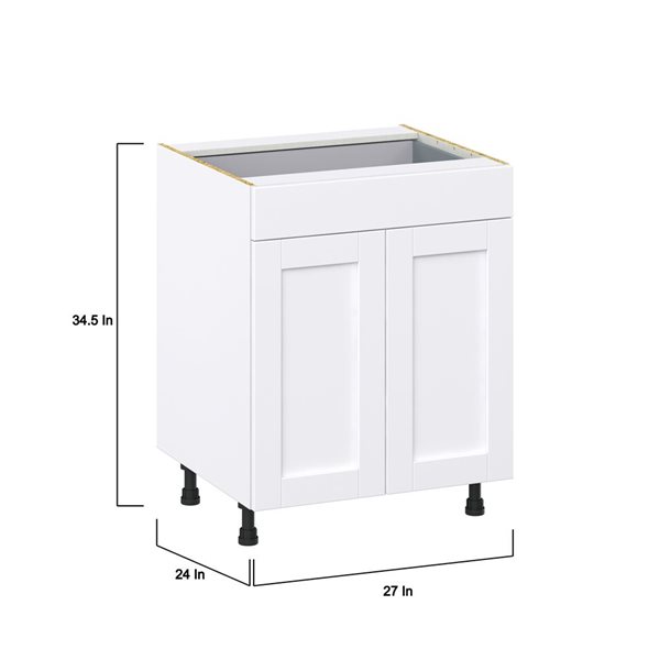 Hugo&Borg Rosemont 27 x 34.5 x 24.88 Glacier White Door And Drawer Base Semi-Custom Cabinet