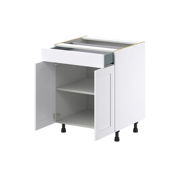 Hugo&Borg Rosemont 27 x 34.5 x 24.88 Glacier White Door And Drawer Base Semi-Custom Cabinet