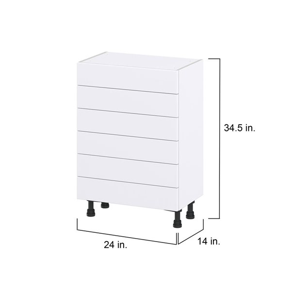 Hugo&Borg Rosemont 24 x 34.5 x 14.88 Glacier White Drawer Base Semi-Custom Cabinet