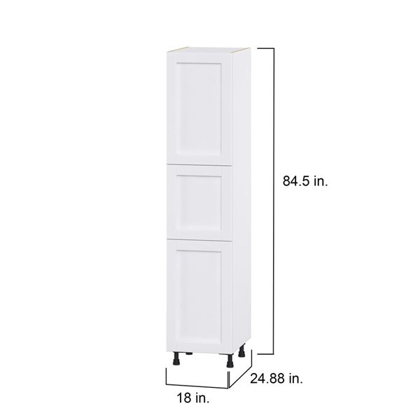 Hugo&Borg Rosemont 18 x 84.5 x 24.88 Glacier White Door And Drawer Pantry Semi-Custom Cabinet