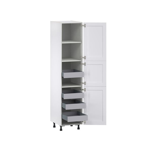 Hugo&Borg Rosemont 18 x 84.5 x 24.88 Glacier White Door And Drawer Pantry Semi-Custom Cabinet