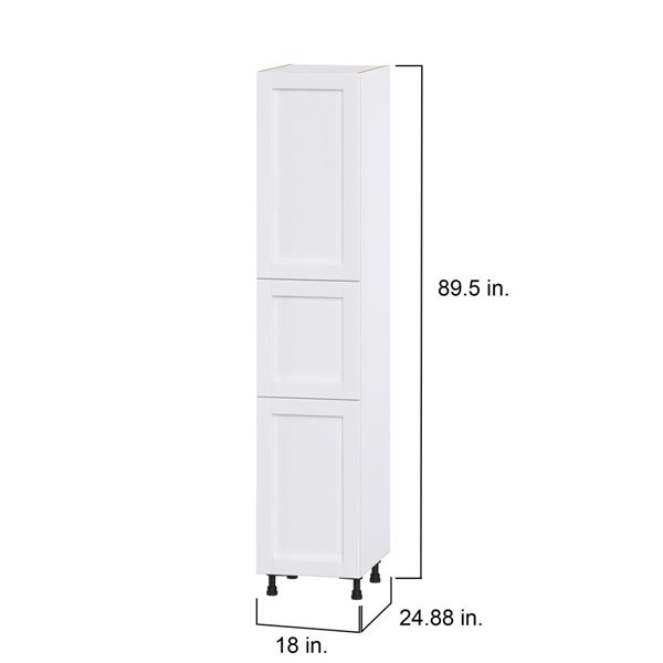 Hugo&Borg Rosemont 18 x 89.5 x 24.88 Glacier White Door And Drawer Pantry Semi-Custom Cabinet