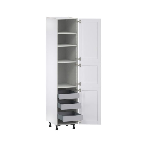 Hugo&Borg Rosemont 18 x 89.5 x 24.88 Glacier White Door And Drawer Pantry Semi-Custom Cabinet