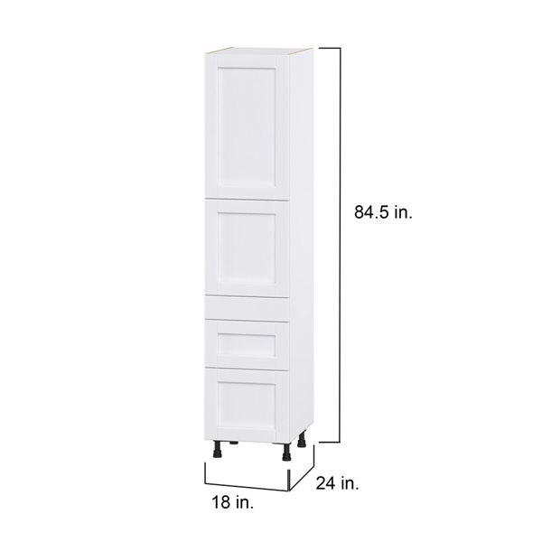 Hugo&Borg Rosemont 18 x 84.5 x 24.88 Glacier White Door And Drawer Pantry Semi-Custom Cabinet