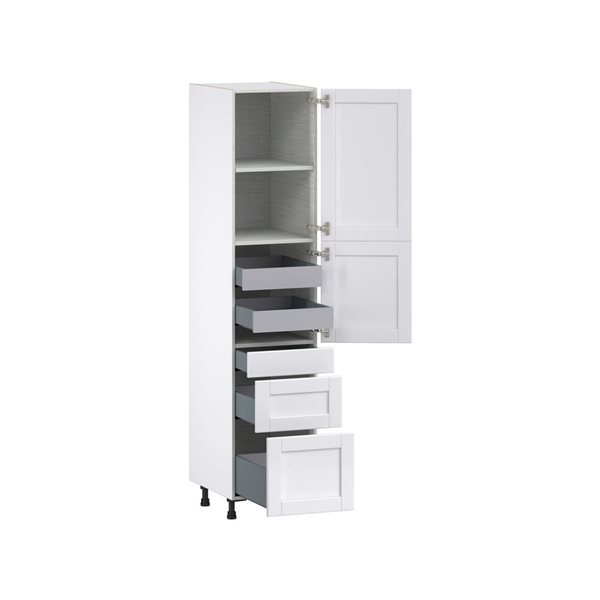 Hugo&Borg Rosemont 18 x 84.5 x 24.88 Glacier White Door And Drawer Pantry Semi-Custom Cabinet