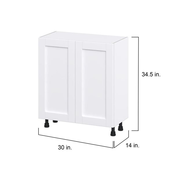 Hugo&Borg Rosemont 30 x 34.5 x 14.88 Glacier White Door Base Semi-Custom Cabinet