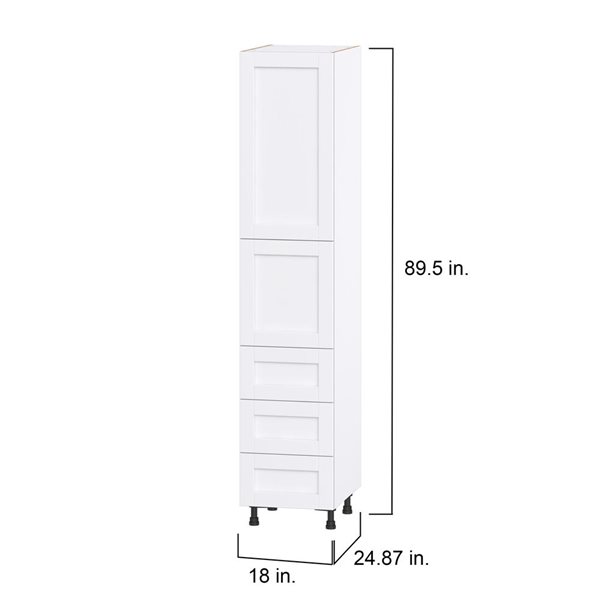 Hugo&Borg Rosemont 18 x 89.5 x 24.88 Glacier White Door And Drawer Pantry Semi-Custom Cabinet