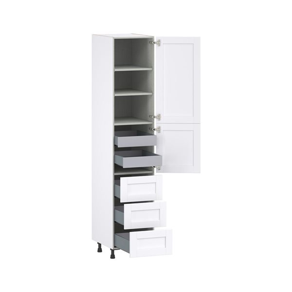 Hugo&Borg Rosemont 18 x 89.5 x 24.88 Glacier White Door And Drawer Pantry Semi-Custom Cabinet