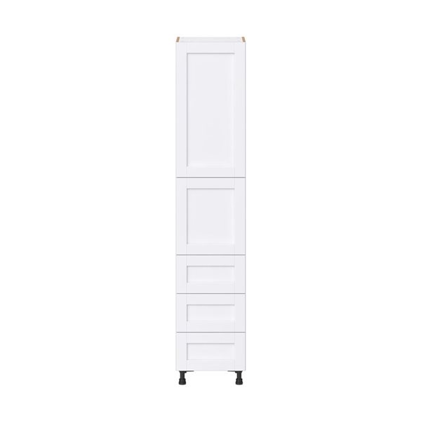 Hugo&Borg Rosemont 18 x 89.5 x 24.88 Glacier White Door And Drawer Pantry Semi-Custom Cabinet