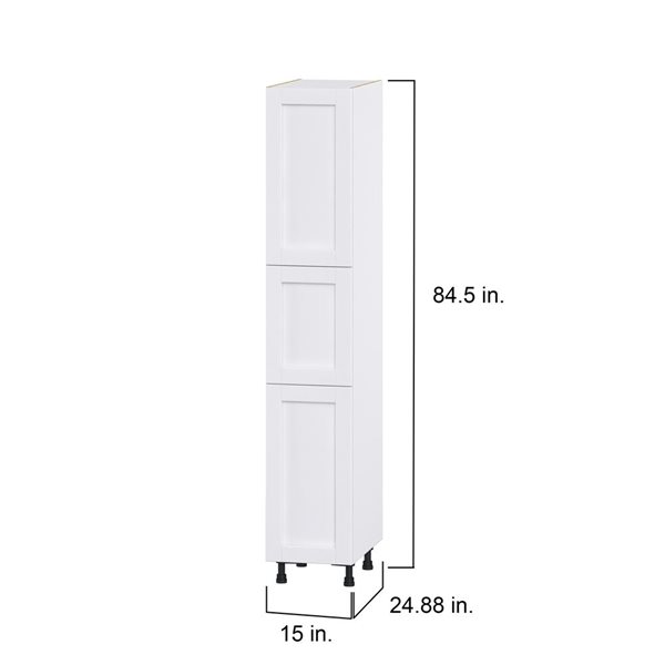 Hugo&Borg Rosemont 15 x 84.5 x 24.88 Glacier White Door And Drawer Pantry Semi-Custom Cabinet