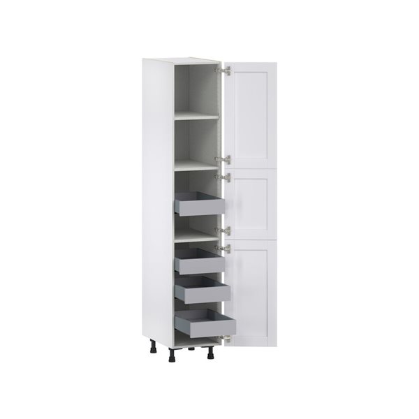 Hugo&Borg Rosemont 15 x 84.5 x 24.88 Glacier White Door And Drawer Pantry Semi-Custom Cabinet