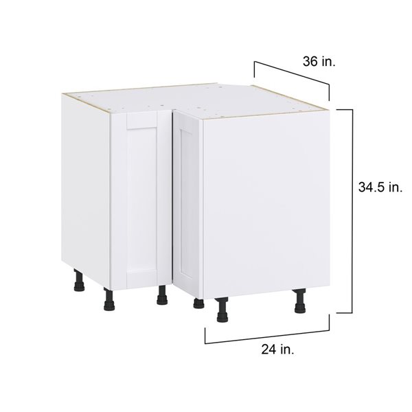 Hugo&Borg Rosemont 36 x 34.5 x 36 Glacier White Blind Corner Base Semi-Custom Cabinet